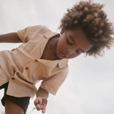 Linen Birch Shirt in Sand