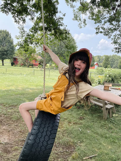 Organic Cotton Ginkgo Romper in Tassel