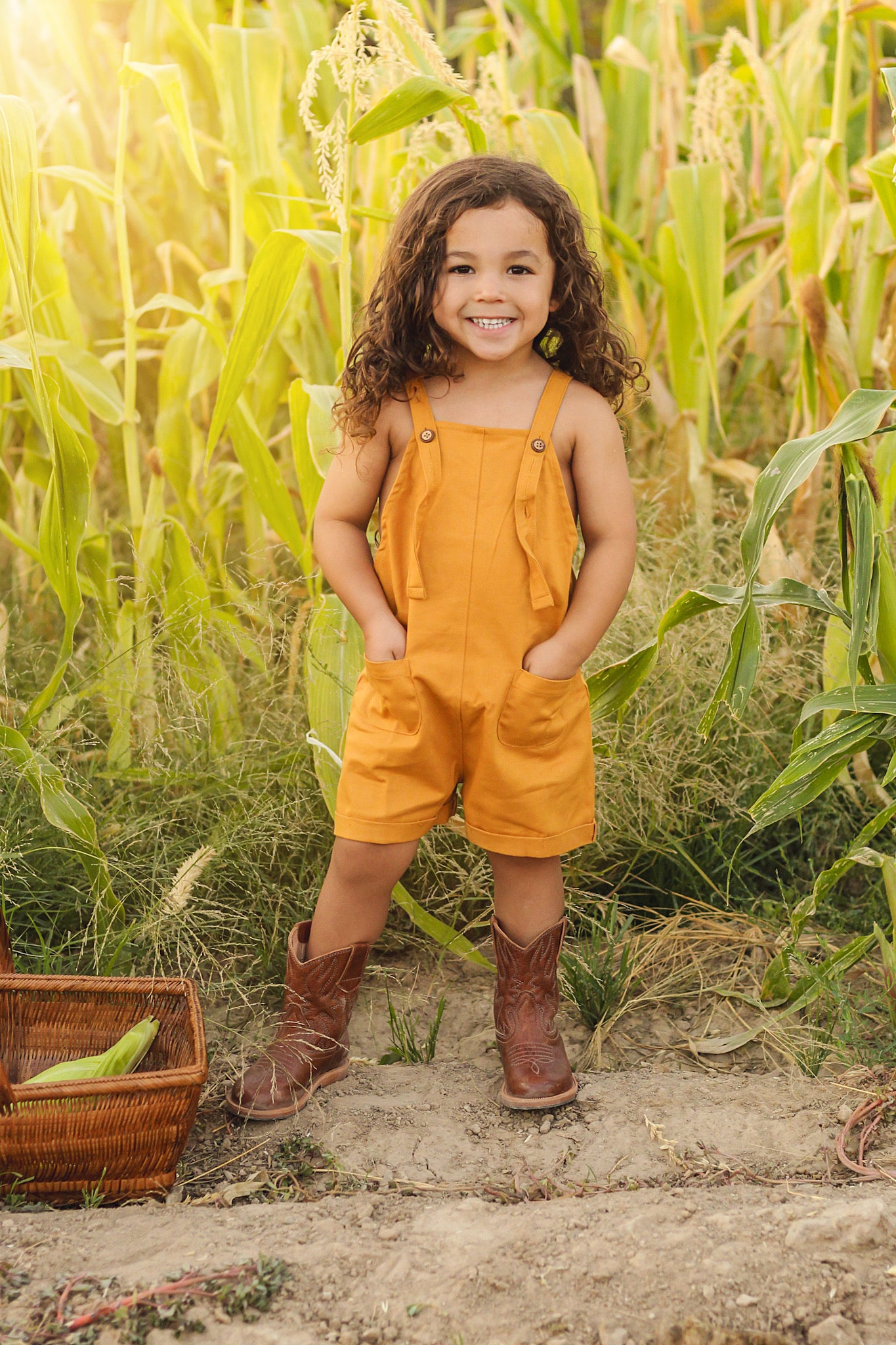 Organic Cotton Ginkgo Romper in Tassel