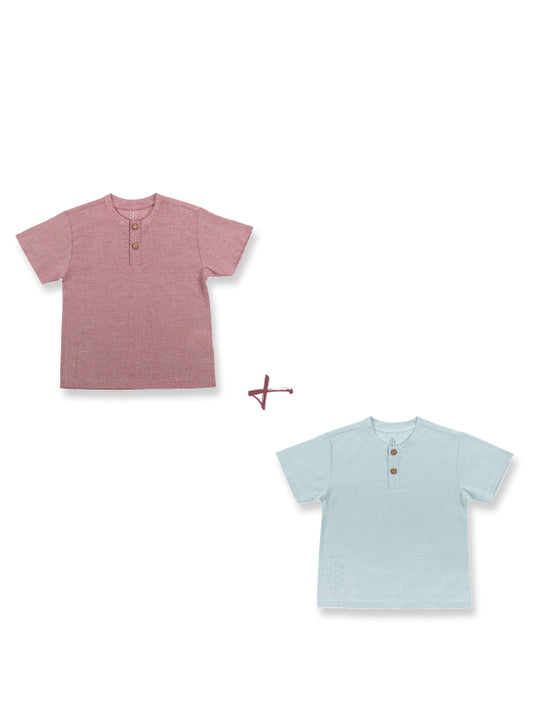 Organic Cotton Henley Tee Bundle (2 Tees)