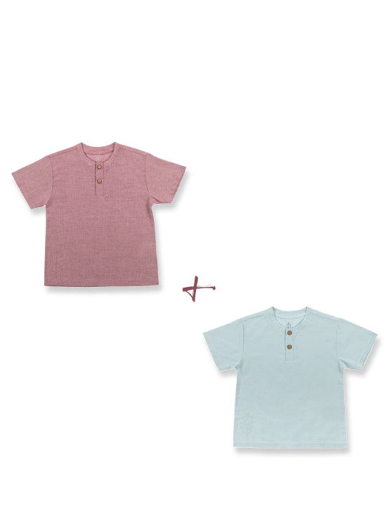 Organic Cotton Henley Tee Bundle (2 Tees)
