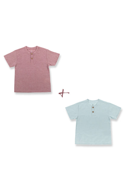 Organic Cotton Henley Tee Bundle (2 Tees)