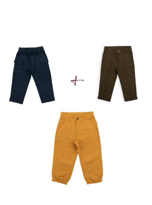 Organic Cotton & Linen Essential Pants (Bundle of 3)