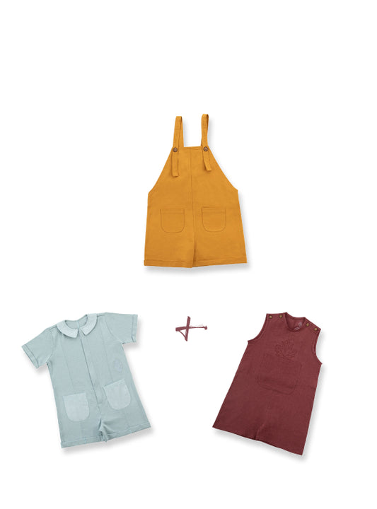 Organic Cotton & Linen Essential Rompers (Bundle of 3)
