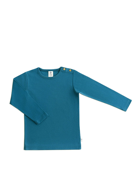 PREORDER: Leela Cotton Organic Cotton Long Sleeve Tee in Danube Blue