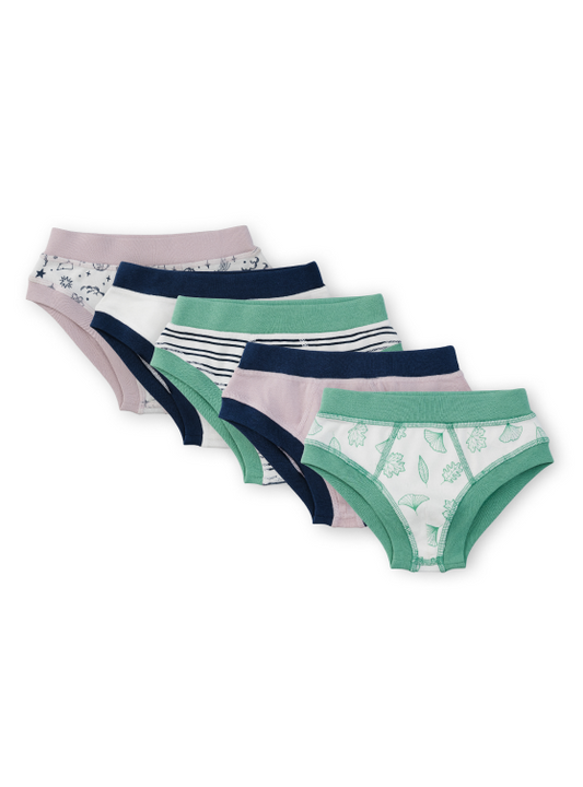 Organic Cotton Boy Briefs | Multi-pack | 5 colors | Stars & Leaves
