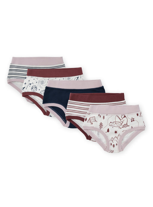 Organic Cotton Girls' Briefs Multi-pack | 5 colors | Berry Hues