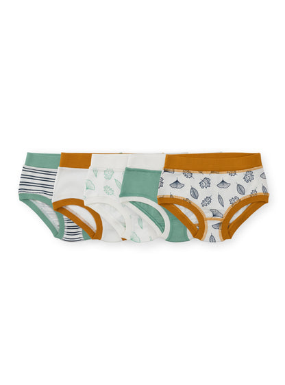Organic Cotton Girls' Briefs Multi-pack | 5 colors | Leafy Hues