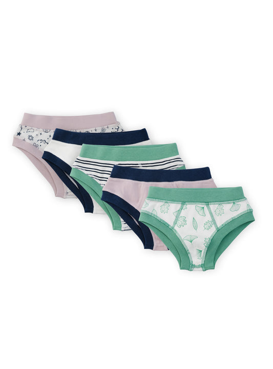 Organic Cotton Boy Briefs | Multi-pack | 5 colors | Stars & Leaves