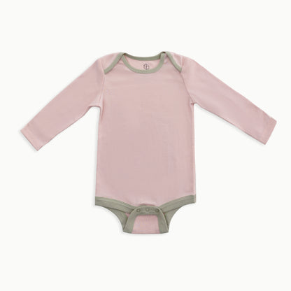 Baby Long Sleeve Bodysuit, 2-Pack | Flowers + Solid Pink