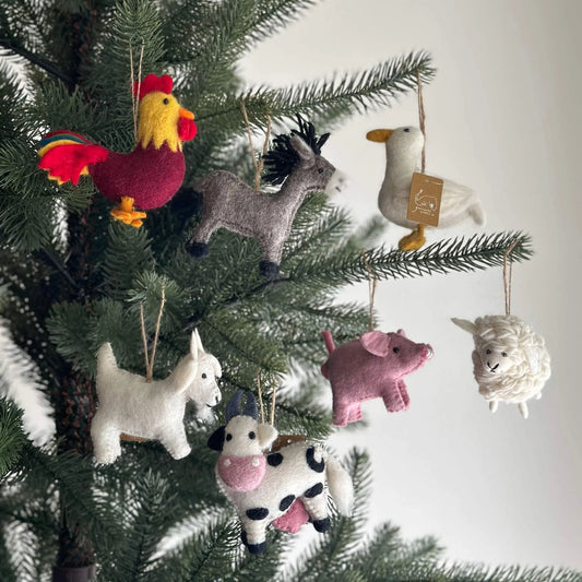 Wool Felt Tree Ornament - Goat
