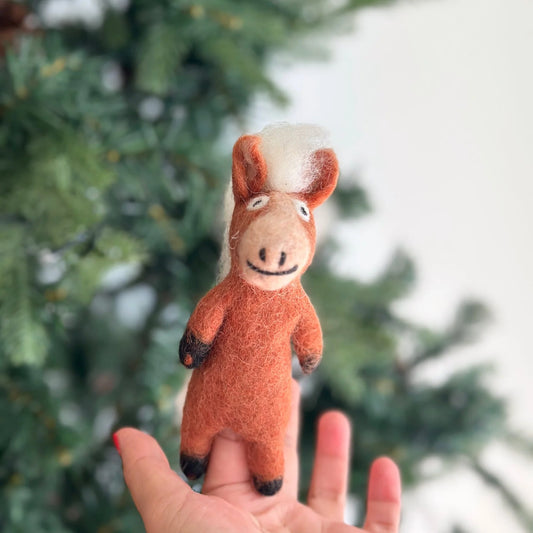 Wool Felt Finger Puppet - Horse