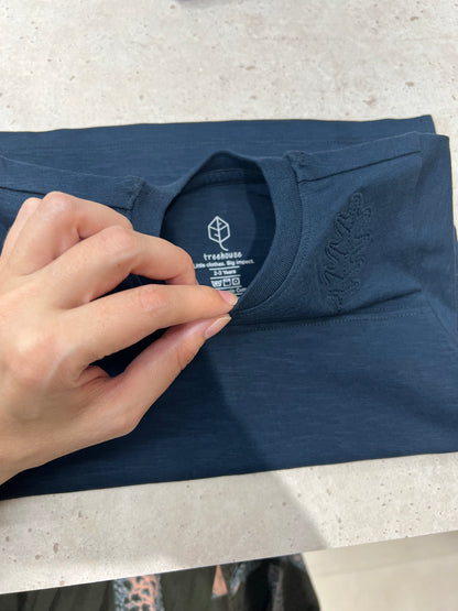 Organic Cotton Oak Tee in Naval