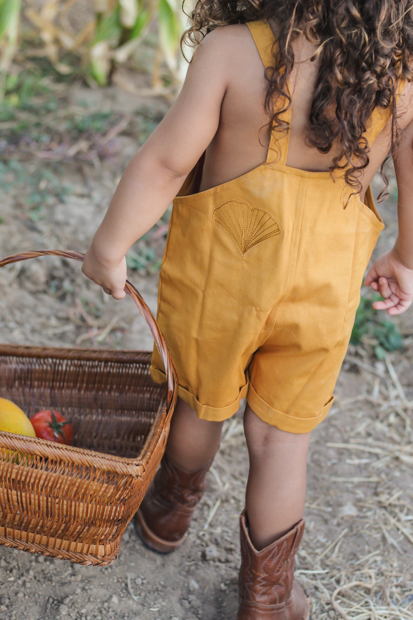 Organic Cotton Ginkgo Romper in Tassel