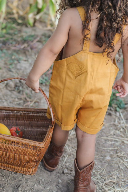 Organic Cotton Ginkgo Romper in Tassel