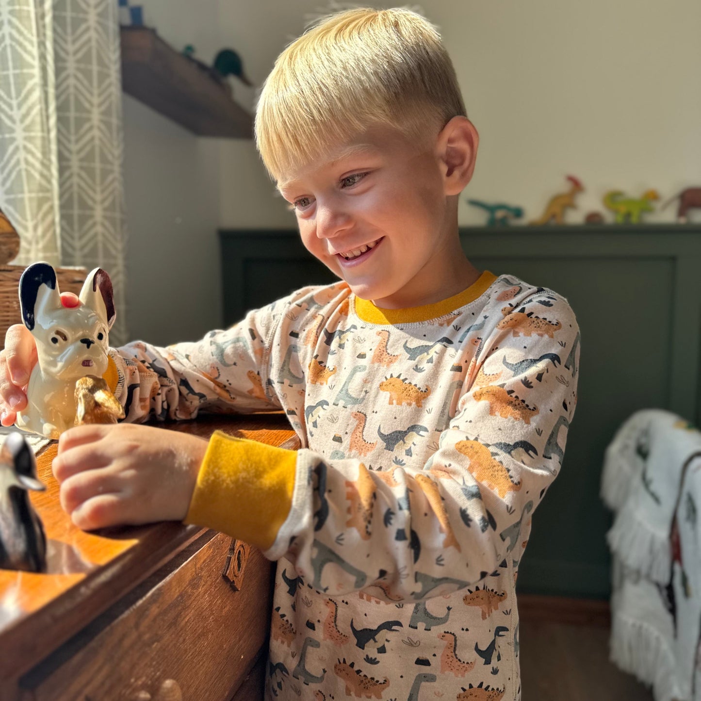 Organic Cotton Long-Sleeve Pajamas | Dinosaur