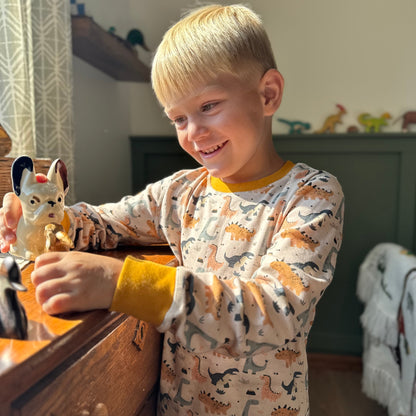 Organic Cotton Long-Sleeve Pajamas | Dinosaur