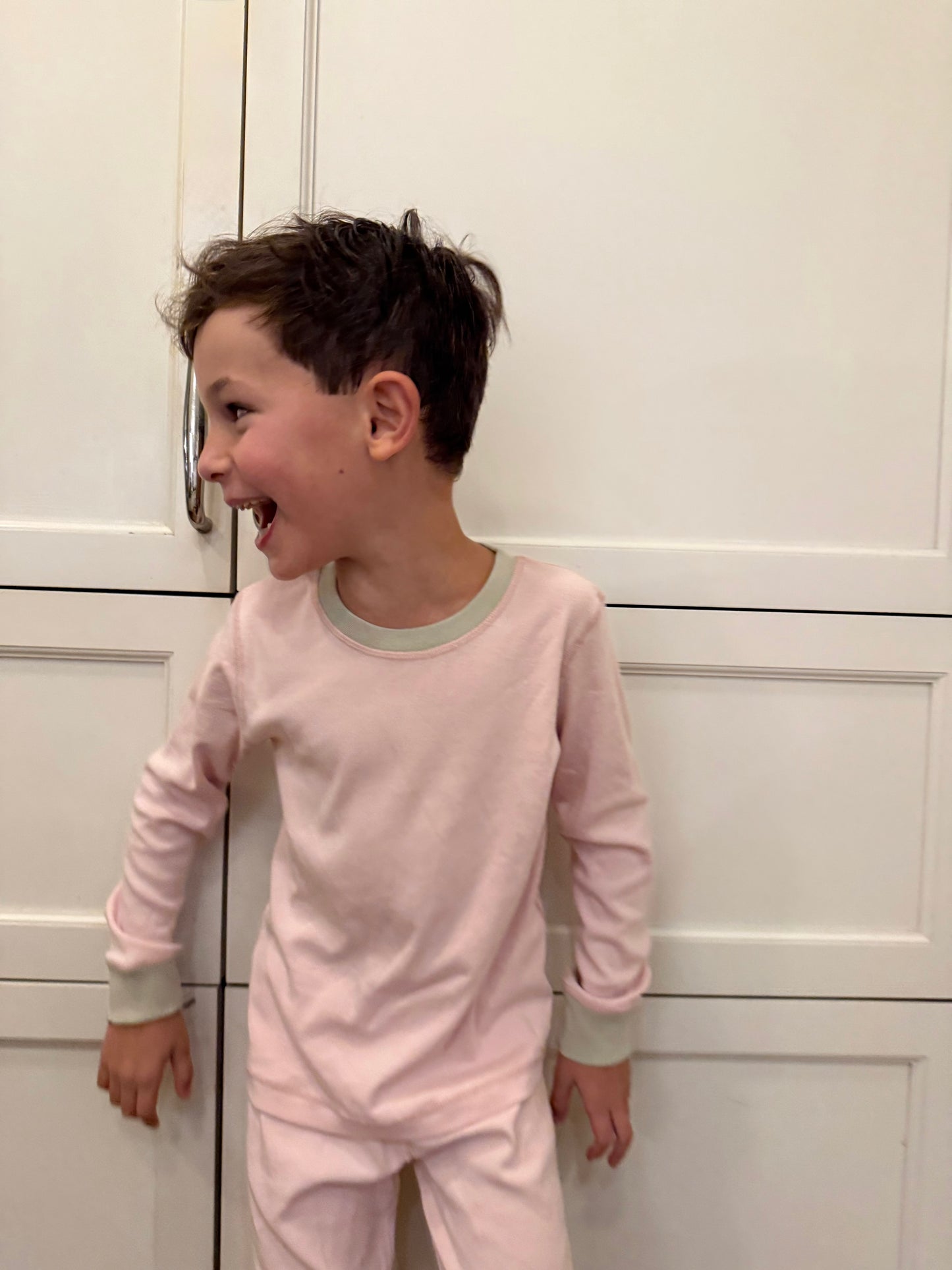 Organic Cotton Long-Sleeve Pajamas | Solid Pink