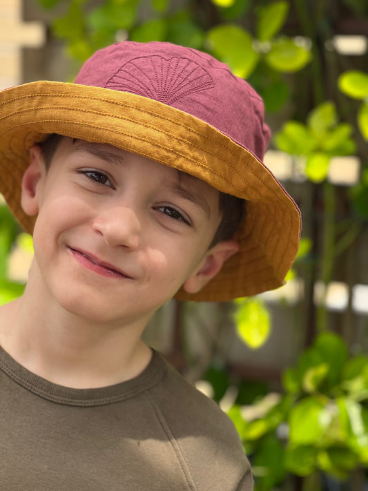 Linen Three-leaf Bucket Hat