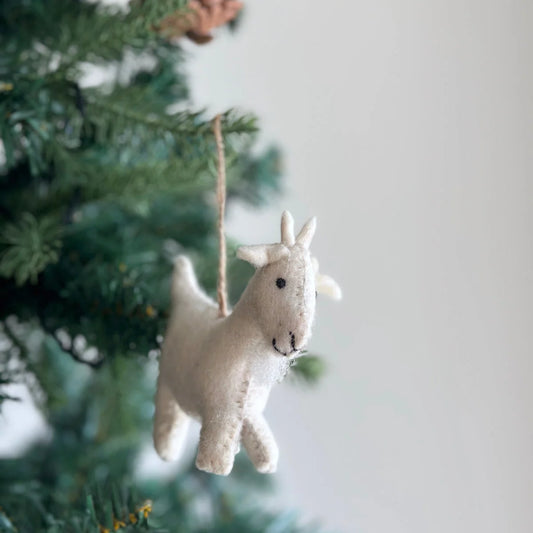 Wool Felt Tree Ornament - Goat