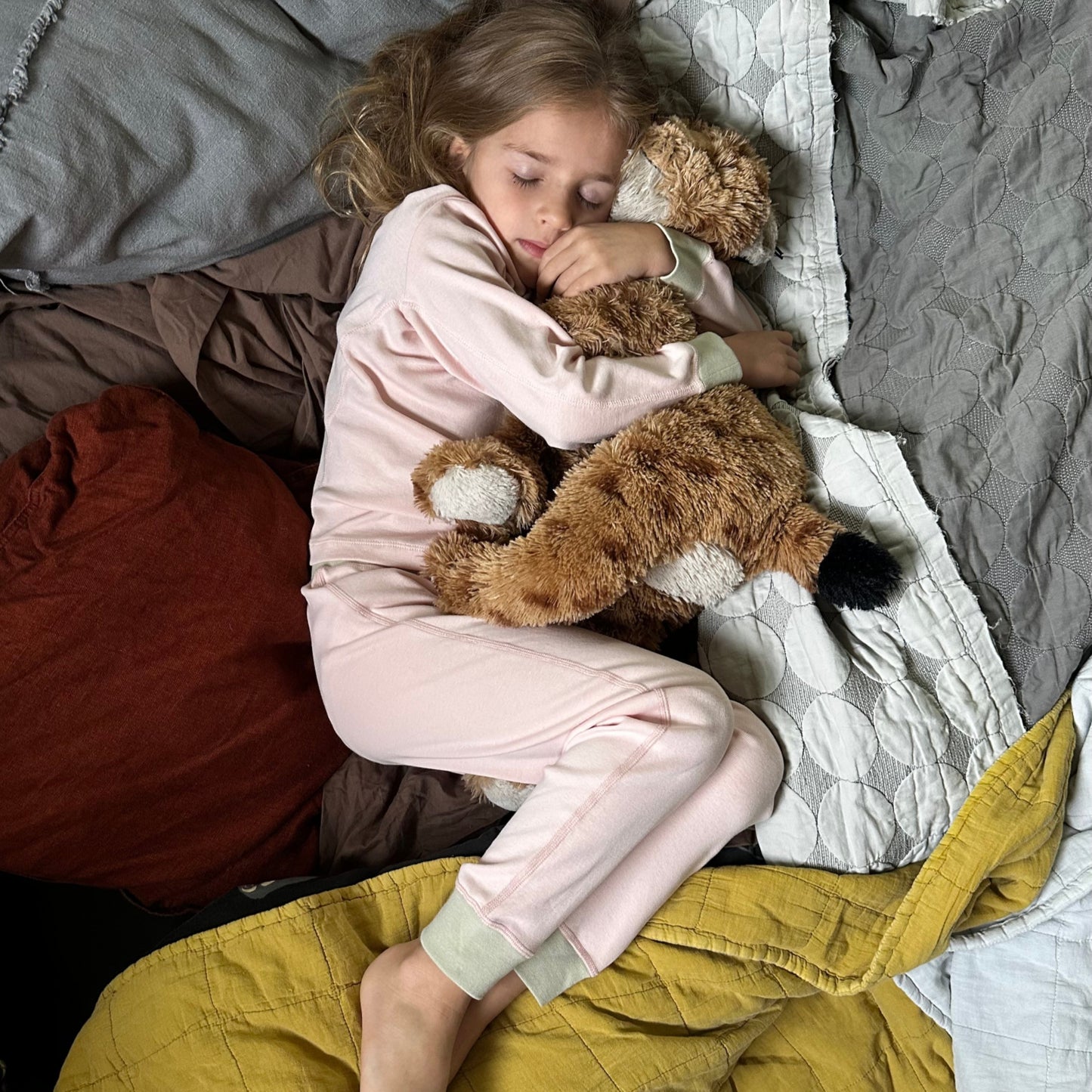 Organic Cotton Long-Sleeve Pajamas | Solid Pink