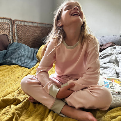 Organic Cotton Long-Sleeve Pajamas | Solid Pink