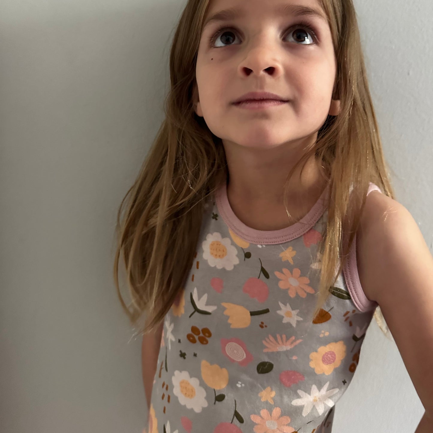 Organic Cotton Tank, 2-Pack | Flowers + Solid Pink