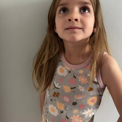 Organic Cotton Tank, 2-Pack | Flowers + Solid Pink