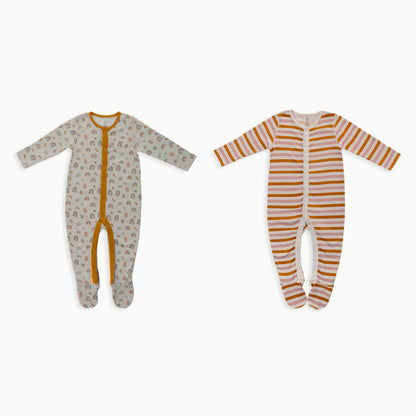 Organic Cotton Baby Sleeper, 2-Pack | Rainbow + Striped