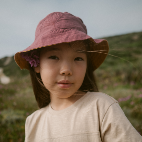 Linen Three-leaf Bucket Hat