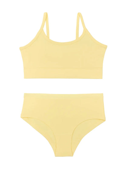 Leela Girls’ Bralette & Hipster Set – Lemon