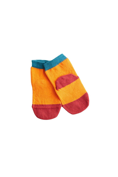 Leela Cotton Organic Cotton Kids Socks, 6-Pack | Orange + Red