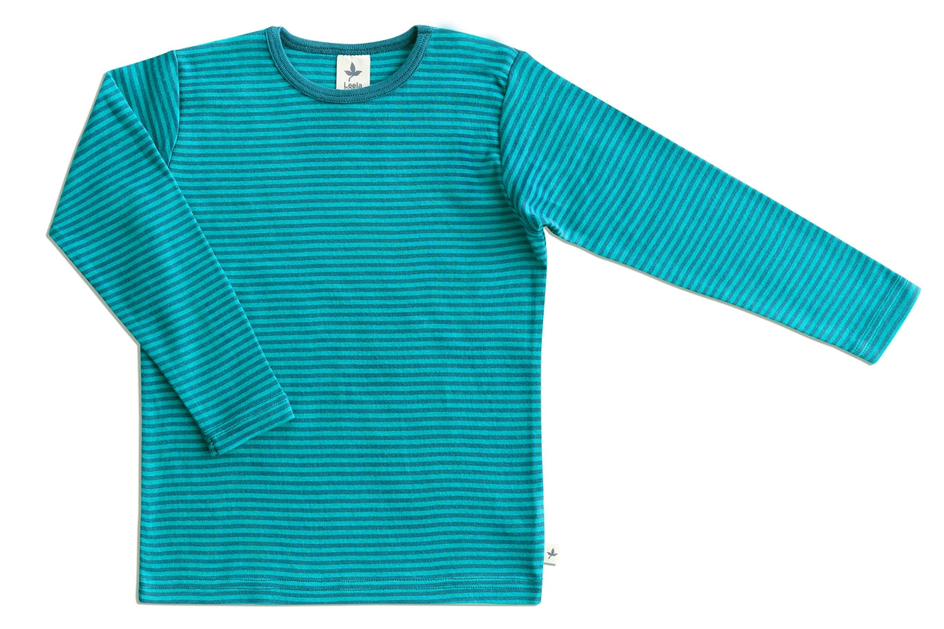 PREORDER: Leela Cotton Organic Cotton Long Sleeve Tee in Striped Lapis & Blue