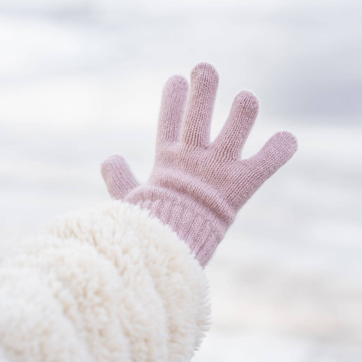 Menique Kids' Knit Gloves Cashmere Blend: Dark Gray