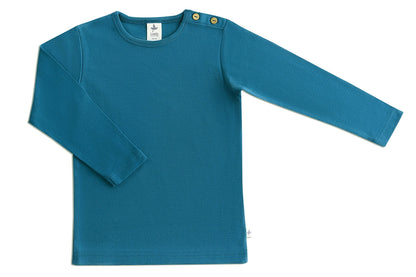 PREORDER: Leela Cotton Organic Cotton Long Sleeve Tee in Danube Blue