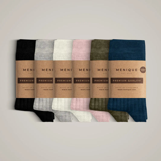 PREORDER: Merino Lightweight Ribbed Wool Kids' Crew Socks in Light grey