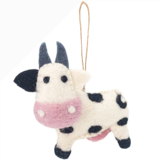 Wool Felt Tree Ornament Farmyard Set of 7
