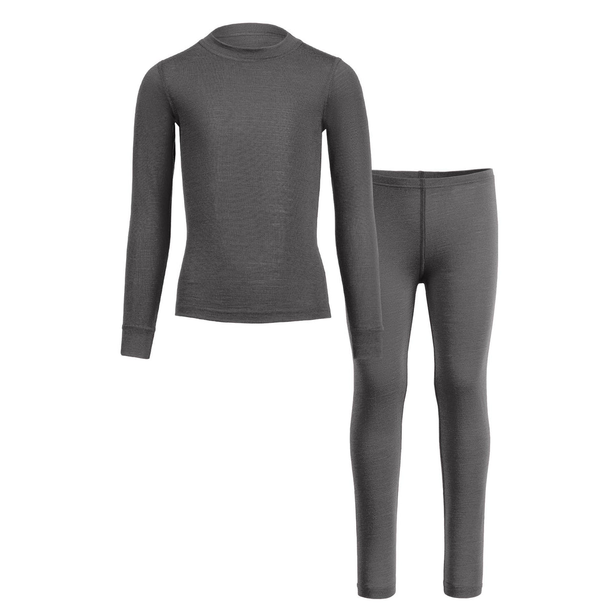 Menique Kids' Merino Long Sleeve & Pants Baselayer 2-Piece in Dark Green