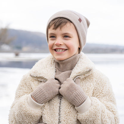 Kids' Beanie Knitted Merino & Cashmere: Creamy beige