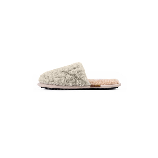 Ladies Slippers: 100% Natural Wool (Grey)