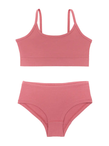 Leela Girls’ Bralette & Hipster Set – Rose