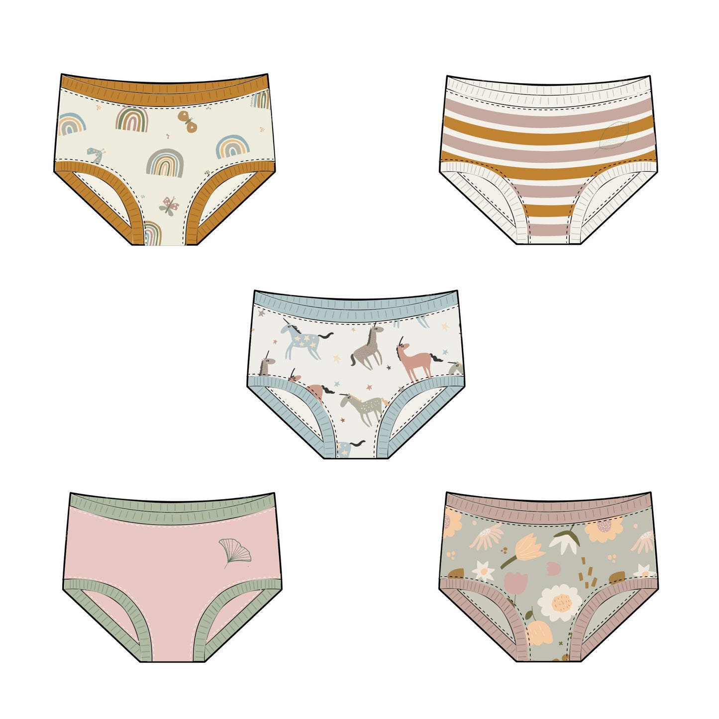 Girls' Briefs Multi-pack | 5 colors