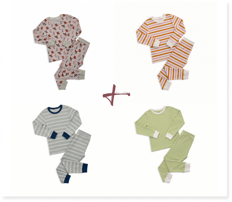 Organic Cotton Long-Sleeve Pajamas Bundle (Bundle of 4)