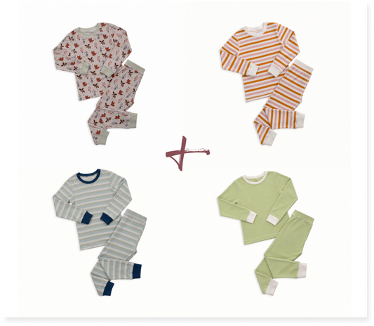 Organic Cotton Long-Sleeve Pajamas Bundle (Bundle of 4)