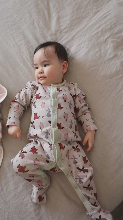 Organic Cotton Baby Sleeper, 2-Pack | Woodland + Striped