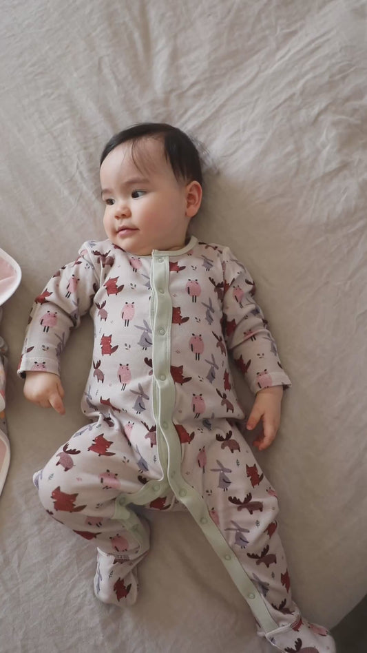 Organic Cotton Baby Sleeper, 2-Pack | Woodland + Striped