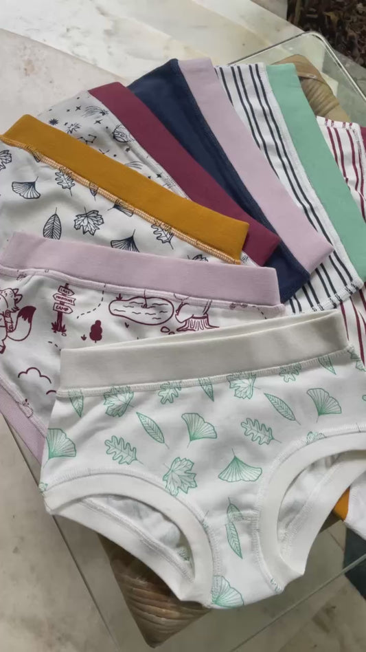 Organic Cotton Girls' Briefs Multi-pack | 5 colors | Berry Hues