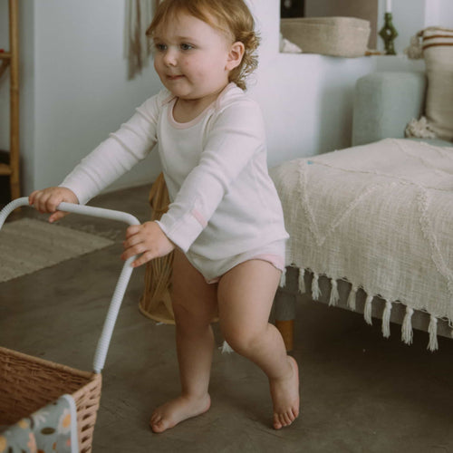 Organic Cotton Baby Long Sleeve Bodysuit, 2-Pack | Unicorns + Solid Cream