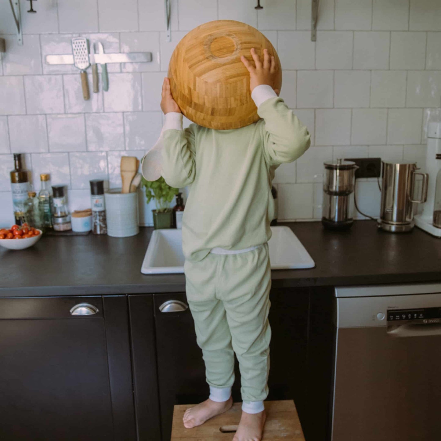Long-Sleeve Pajamas | Solid Green