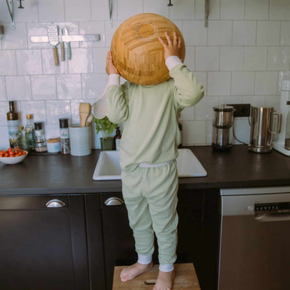Organic Cotton Long-Sleeve Pajama Bundle | Woodland + Solid Green